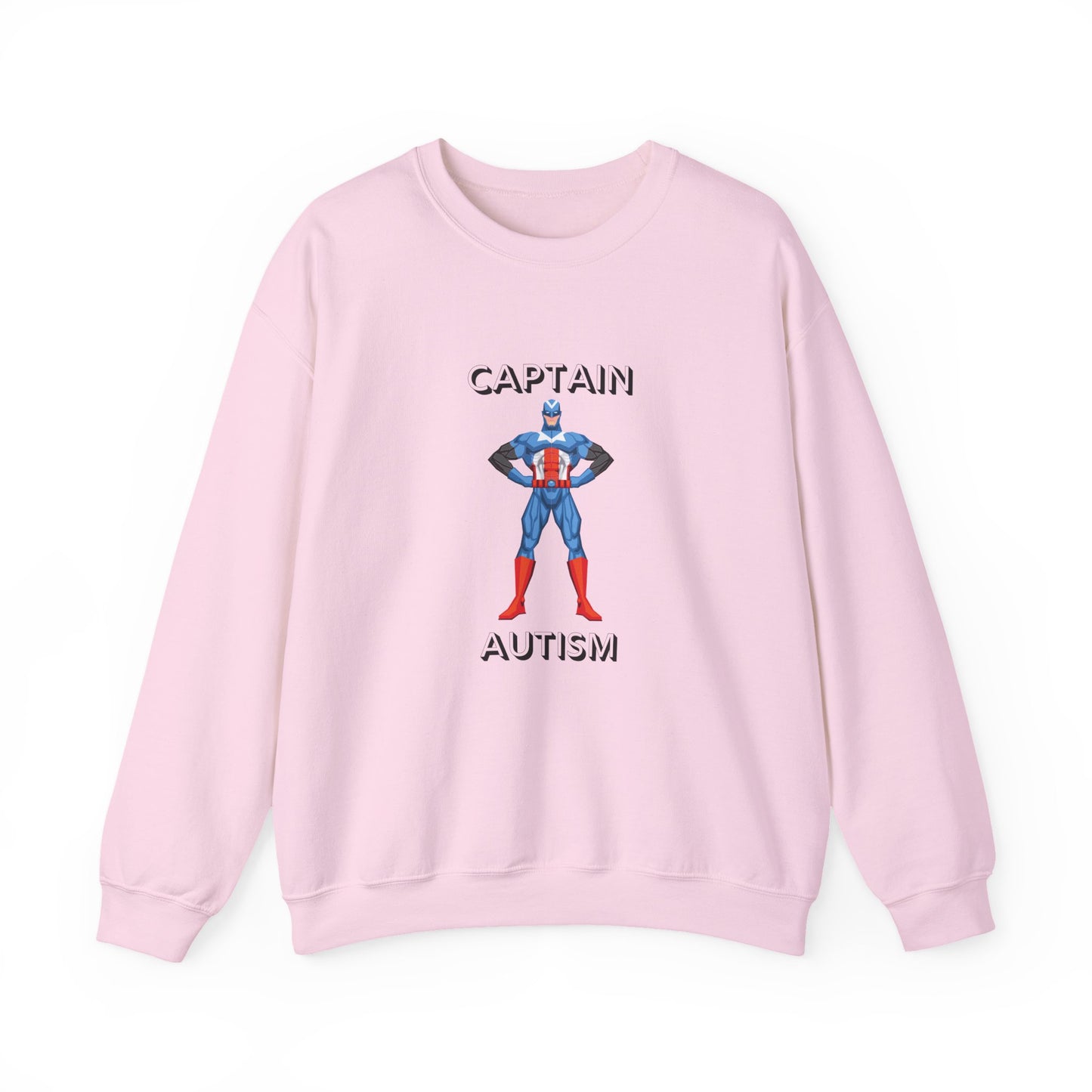 Captain Autism Crewneck Sweatshirt – Autism Awareness Superhero Pullover