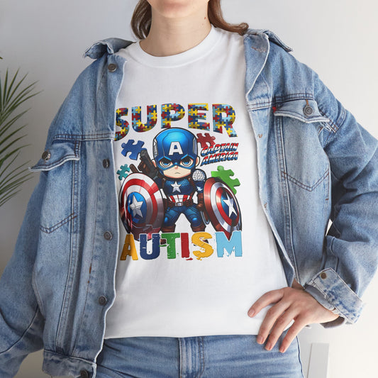 Autism Superhero T-Shirt — "Super Autism" Captain Hero Tee for Kids & Supporters