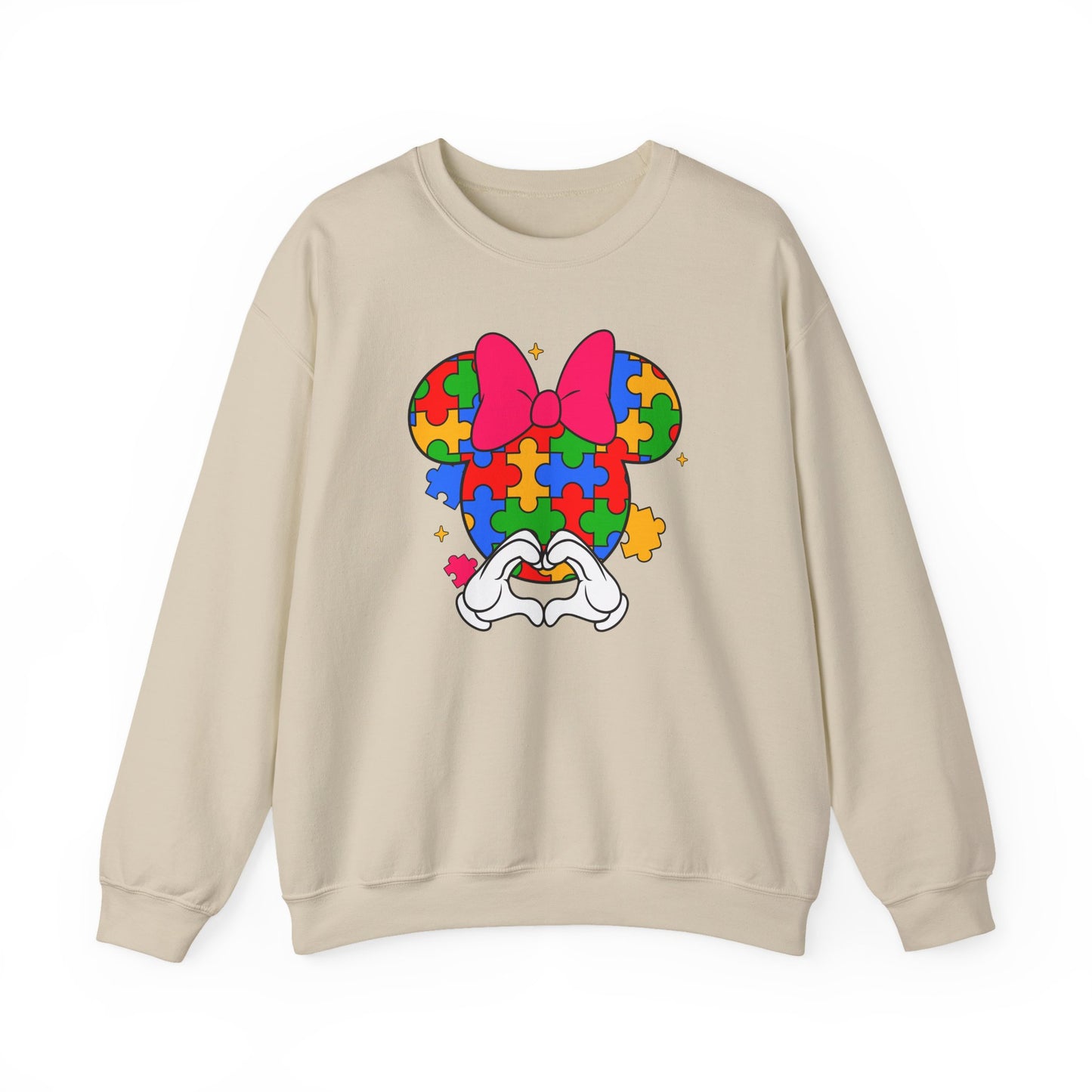 Autism Puzzle Minnie Crewneck Sweatshirt